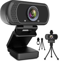 Веб-камера 1080P с микрофоном, HD-веб-камера со штативом, широкоэкранная USB-камера для компьютера, потоковая веб-камера с микрофоном для онлайн-звонков/конференций, Zoom/Skype/Facetime/YouTube, ноутбук/настольный компьютер 1000005390