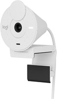 Веб-камера Logitech Brio 300 Full HD с защитной шторкой, микрофоном с шумоподавлением, портом USB-C, сертифицирована для Zoom, Microsoft Teams, Google Meet, автоматической коррекции яркости — цвет "кремовый" 1000005392