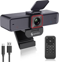 Веб-камера Angetube 4K с искусственным интеллектом: веб-камера с функцией отслеживания с помощью искусственного интеллекта, два микрофона с искусственным интеллектом и шумоподавлением, поддержка HDR, USB 3.0, дистанционное управление, сенсор Sony, регулир 1000005394