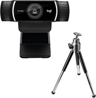 Веб-камера Logitech C922 Pro Stream (HD 1080p/30 кадров/с или HD 720p/60 кадров/с) — черная 1000005403