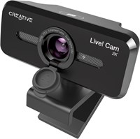 Веб-камера Creative Live! Cam Sync V3 2K QHD USB с 4-кратным цифровым зумом и микрофонами, разрешение 1080p HD, угол обзора до 95°, крышка объектива, для ПК и Mac 1000005406