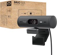 Веб-камера Logitech Brio 505 Full HD с автоматической коррекцией освещенности, автоматическим кадрированием, режимом показа, двумя микрофонами с шумоподавлением и защитной шторкой — совместима с Microsoft Teams, Google Meet, Zoom и соответствует требовани 1000005410