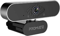 Веб-камера Promate 1080P с микрофоном, высококачественная веб-камера Full HD Pro USB с автофокусом, встроенным микрофоном с шумоподавлением, штативом и широкоугольным объективом 120 градусов для онлайн-занятий, ПК, iMac, ноутбука, ProCam-2 1000005454