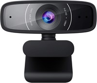 Веб-камера ASUS C3 1080p HD USB-камера — микрофон с направленным направлением, регулировка наклона, вращение на 360 градусов, широкий угол обзора, совместимость со Skype, Microsoft Teams и Zoom 1000005457