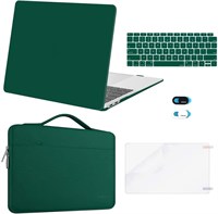 Чехол MOSISO для MacBook Air 13 дюймов, выпуск 2022, 2021, 2020, 2019, 2018 годов, A2337 M1, A2179, A1932, дисплей Retina, пластиковый корпус, чехол, чехол для клавиатуры, чехол для веб-камеры и защитная пленка для экрана, цвет «павлиний зеленый» 1000005531