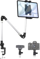 Держатель для планшета EXSHOW для кровати, настольного телефона или iPad с регулируемым длинным алюминиевым держателем и винтом 1/4 дюйма, вращающийся на 360° накладной кронштейн для цифровой зеркальной камеры, веб-камеры, iPad Pro 12.9, Air Mini, iPhone, 1000005536