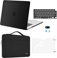 Чехол MOSISO для MacBook Air 15 дюймов (выпуск 2024–2023 гг.) A2941 с чипом M2 и Touch ID, пластиковый чехол, чехол для переноски, чехол для клавиатуры, чехол для веб-камеры и защитная пленка для экрана, черный 1000005537
