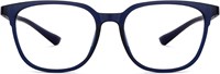 LENSKART BLU | Компьютерные очки Zero Power Blue Cut | Антибликовые, лёгкие, блокируют вредное излучение | Синяя квадратная оправа | 100% защита от УФ-излучения | Для мужчин и женщин | Средние линзы | LB E13740 1000005721