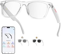 Умные очки с искусственным интеллектом для мужчин и женщин, Bluetooth-аудиоочки с фотохромными переходными линзами, голосовым помощником, лёгкие очки с открытым ухом, белые 1000005878
