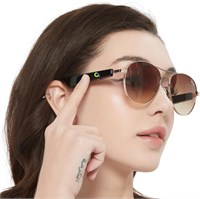 Умные очки XR Loud Bluetooth для женщин с динамиками и микрофоном, новым Android 5.3, Siri Touch и голосовым помощником, 120H SB, звонки, подкасты, вождение, отдых, солнцезащитные очки-авиаторы бежевого цвета с плотно прилегающей посадкой 1000005918
