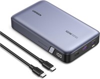 Портативное зарядное устройство UGREEN Power Bank 20000 мА·ч, 100 Вт с функцией быстрой зарядки, портативное зарядное устройство для ноутбука с 2 портами USB-C и 1 портом USB-A, аккумулятор для MacBook, Dell, iPhone 16-12 серии, Samsung S25U, iPad, AirPod 1000006049