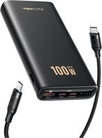 Внешний аккумулятор для ноутбука 20000 мА·ч, быстрая зарядка PD 3.0 для MacBook, дополнительный кабель для зарядки 100 Вт, внешний аккумулятор, совместимый с iPhone, Samsung S22, планшетом Steam Deck и Switch (черный, 20000 мА·ч) 1000006182