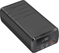 Promate Power Bank, портативное зарядное устройство для ноутбука емкостью 38000 мА·ч с подачей питания 100 Вт через порт USB-C, портом USB-C мощностью 24 Вт, портом QC 3.0 мощностью 22,5 Вт и светодиодным индикатором заряда аккумулятора для iPhone, MacBoo 1000006237