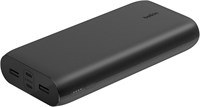 Внешний аккумулятор Belkin Fast Charge 26K с 4 портами, быстрая зарядка, 26K, аккумулятор с портами -C и -A, быстрая зарядка -C, портативное зарядное устройство для iPhone 16, 15, 14, 13, 12, iPad Pro, Galaxy S24, S24 Ultra, S24+ 1000006258