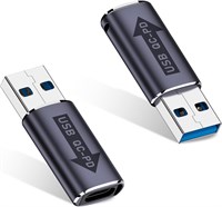 Адаптер KASTWAVE USB-C на USB-A, 10 Гбит/с USB-A (штекер) на USB-C (гнездо) для ноутбуков, планшетов, внешних аккумуляторов и смартфонов (серо-голубой, 2 шт.) 1000006292