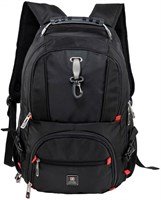 Роскошный рюкзак Swiss Military с отделением для ноутбука 15,6 дюйма, прочный и износостойкий полиэстер 1000D, каркасная ручка, мягкая спинка, карман для портативного зарядного устройства, зарядка через USB/Aux, держатель для двух бутылок - черный. 1000006294