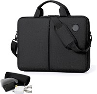 Сумка для ноутбука STAYOUNG 15,6 дюйма — водонепроницаемая сумка для ноутбука, деловой портфель, дорожная/школьная сумка через плечо с плечевым ремнем и внешним аккумулятором (черная) 1000006318