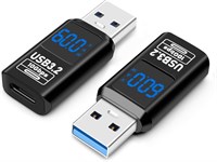 Цифровой дисплей AIYEEN USB 3.2, адаптер USB A (штекер) – USB C (гнездо) OTG, 10 Гбит/с (2 шт.), мониторинг энергопотребления в режиме реального времени, быстрая зарядка до 60 Вт, совместимость с ноутбуком, внешний аккумулятор 1000006322
