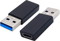 Адаптер AAOTOKK Type C - USB A. Адаптер USB Type C (мама) - USB (папа) OTG для ноутбуков, внешних аккумуляторов и других устройств с портами USB A. Поддержка синхронизации данных и зарядки (2 комплекта - черный, разъем F/M) 1000006341