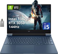HP Victus 15.6" 144Hz FHD Gaming Laptop, Intel i5-13420H Processor, 64GB RAM, 2TB PCIe SSD, NVIDIA GeForce RTX 3050, Backlit Keyboard, HD Webcam, Windows 11, Blue, 32GB Hotface USB Card 1000006509