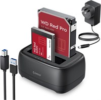 Внешний док-накопитель ORICO для жестких дисков, дубликатор/клонер SATA на USB C для 2,5/3,5-дюймовых твердотельных накопителей Seagate Samsung WD Crucial SanDisk, двойной отсек для накопителей, 36 ТБ, для ноутбуков PS5, Xbox, ПК 1000006603