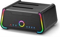 Высокоскоростная док-станция USB 3.0 для жестких дисков SATA HDD SSD, совместима с дисками 2,5/3,5 дюйма, RGB-подсветка, функция клонирования, поддержка технологии UASP 1000006625
