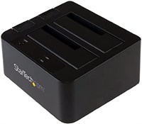 StarTech.com Dual-Bay USB 3.1 to SATA Hard Drive Docking Station, USB 3.1 (10 Gbps), External 2.5/3.5" SATA I/II/III, SSD/HDD Docking Station, Hot-Swap Hard Drive Bay, Top-Loading (SDOCK2U313) 1000006628