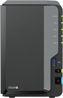 Synology DS224+ 2-Bay Diskstation NAS (Intel Celeron J4125 4-ядерный 2,0 ГГц, 2 ГБ DDR4 ОЗУ, 2 порта RJ-45 1GbE LAN), комплект 24 ТБ с 2 жесткими дисками WD Red Plus по 12 ТБ (WD120EFBX - 68B0EN0) 1000006631