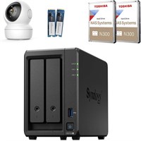 Synology DS723+ NAS 2 Bay (16GB RAM) – Preconfigured with 20TB (2 x 10TB) NAS HDDs – Powered by AMD Ryzen R1600 – Built-in 1TB NVMe Storage for Backup – Includes 360° Smart Camera 1000006649