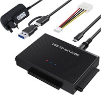 Hard Drive Recovery Device, IDE SATA to USB 3.0 Adapter, Hard Drive Reader USB Type C External Hard Drive Data Recovery Converter Kit for 2.5 3.5 HDD SSD Disk 5.25 Inch DVD/CD-ROM Optical Drive 1000006651