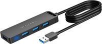 VENTION 4-портовый USB 3.0 концентратор, сверхтонкий USB-разветвитель для передачи данных [с поддержкой зарядки], совместим с MacBook, ноутбуками, Surface Pro, ПК, флеш-накопителями, мобильными жесткими дисками (USB A, 1 метр) 1000006657