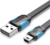 Кабель VENTION Flat USB 2.0 A - Mini USB из никелированной стали для сотовых телефонов, цифровых камер, жестких дисков, MP3-плееров, MP4-плееров, планшетов, GPS (плоский USB 2.0 A - USB Mini-B, 0,5 метра) 1000006660