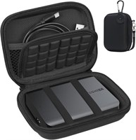 Чехол для жесткого диска Lacdo для Toshiba Canvio Basics/Canvio Flex/Canvio Advance/Canvio Gaming. Портативный внешний жесткий диск 1 ТБ, 2 ТБ, 3 ТБ, 4 ТБ, 2,5-дюймовый жесткий диск. Ударопрочная дорожная сумка, черный+черный. 1000006666