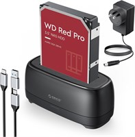 Док-станция для жесткого диска ORICO с портом USB C для WD, Seagate, Toshiba, 2,5"/3,5" SSD, HDD SATA I II III, док-станция для жесткого диска объемом до 18 ТБ с поддержкой UASP и TRIM, кабель 2-в-1 Type C - USB A для PS5, Xbox, ПК 1000006682