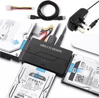 Адаптер HEYInova USB 3.0 - SATA/IDE, внешний жесткий диск для восстановления данных, поддерживает HDD/SSD 2.5/3.5, DVD, до 6 ТБ, 5 Гбит/с, совместим с Windows/Mac/Linux, в комплекте адаптер питания 12 В/2 А 1000006700