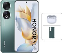 Смартфон HONOR 90 5G, тройная камера 200 МП, 6,7-дюймовый изогнутый AMOLED-дисплей с частотой обновления 120 Гц, 8 ГБ + 256 ГБ, аккумулятор 5000 мА·ч, SuperCharge 66 Вт, Android 13, изумрудно-зеленый цвет, наушники Honor X3 Lite и чехол (зеленый) 1000006751