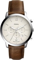 Мужские кварцевые часы Fossil с аналоговым дисплеем и кожаным ремешком 1000006846