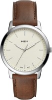 Мужские кварцевые часы Fossil в минималистичном стиле из нержавеющей стали с тонким корпусом 1000006855