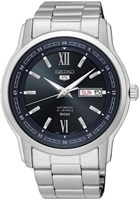 Мужские аналоговые часы Seiko из нержавеющей стали с синим циферблатом - Snkp17K1 1000006867