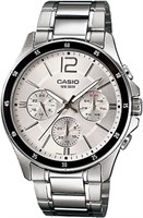 Мужские часы Casio MTP-1374D-7AVDF с серебристым циферблатом и серебристым браслетом 1000006870