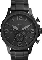 Мужские часы Fossil Nate с большим циферблатом хронографа и ремешком из нержавеющей стали или кожи 1000006873