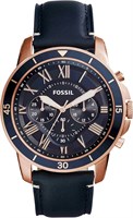 Мужские кварцевые часы Fossil Grant Sport из нержавеющей стали и кожи с хронографом 1000006878