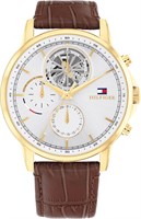 Tommy Hilfiger Classic – многофункциональные кварцевые часы с кожаным ремешком для мужчин – водонепроницаемость до 5 атм/50 метров – премиальный стиль для повседневного ношения – 44 мм 1000006902