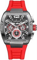 Мужские часы Tornado Xenith VX9J с высокоточным японским кварцевым механизмом, многофункциональным дисплеем и прочным ремешком из высококачественного силикона — T23105-XSRB, красные 1000006930