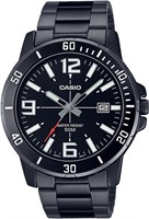 Мужские часы Casio MTP-VD01B-1BVUDF с чёрным циферблатом и чёрным ремешком 1000006933