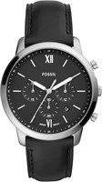 Мужские кварцевые часы Fossil FS5452 с аналоговым дисплеем и кожаным ремешком, серебристые, один размер 1000006943