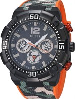 Мужские многофункциональные часы GUESS из нержавеющей стали, 50 мм, черно-серебристого цвета, кварцевые часы 1000006954