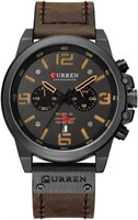 Luxus-Marke Herren Milit?r Stoppuhr Wasserdicht Leder Хронограф Armbanduhr Herren Mode Quarz Armbanduhr 1000007096
