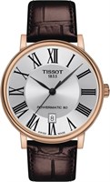 Мужские наручные часы Tissot Carson Auto из нержавеющей стали, коричневые, T1224073603300 1000007112
