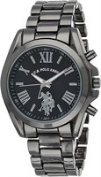 Часы Accutime US Polo, черные, NOSIZ, кварцевые, мужские 1000007116